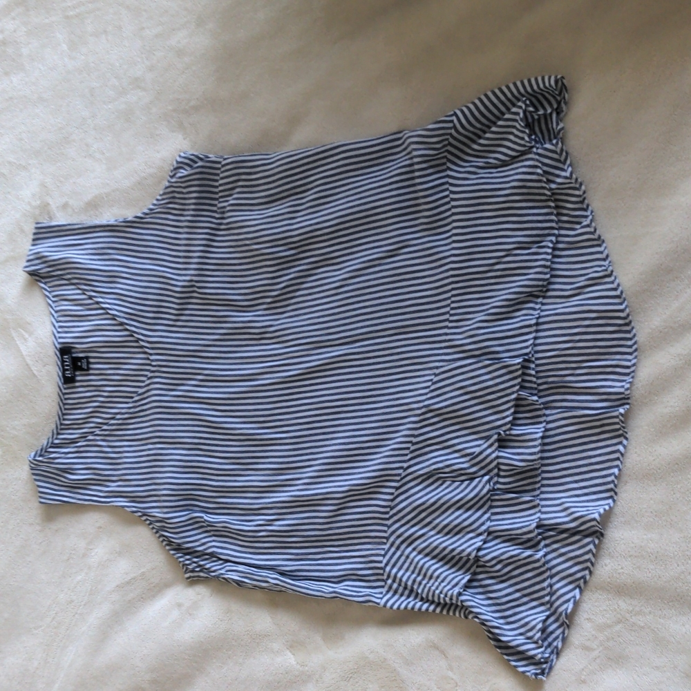 a.n.a striped ruffle tank, M